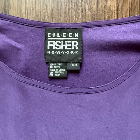 Eileen Fisher Vintage Purple Silk Blouse Women’s S/M Minimalist Top - Picture 5 of 8